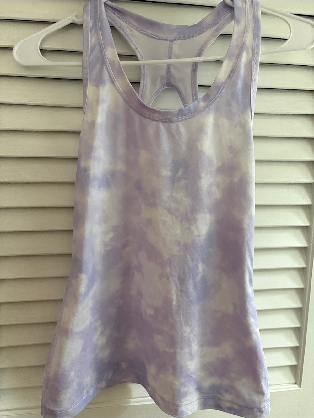 Athleta Lavender & White Tie-Dye Racerback Tank, size XXS